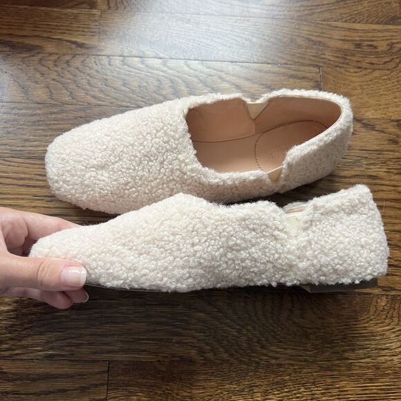 J. Crew Sherpa Flats with Elastic in Dusty Ivory BD448 Women's Size 8 - Picture 5 of 12